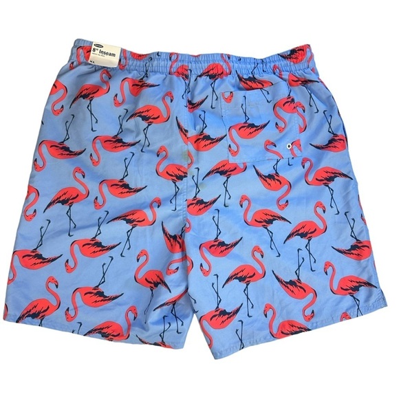 Old Navy Pink Flamingo Printed Swim UPF 40 Trunks 8 Inch Inseam - NWT with Flaw - Picture 4 of 13
